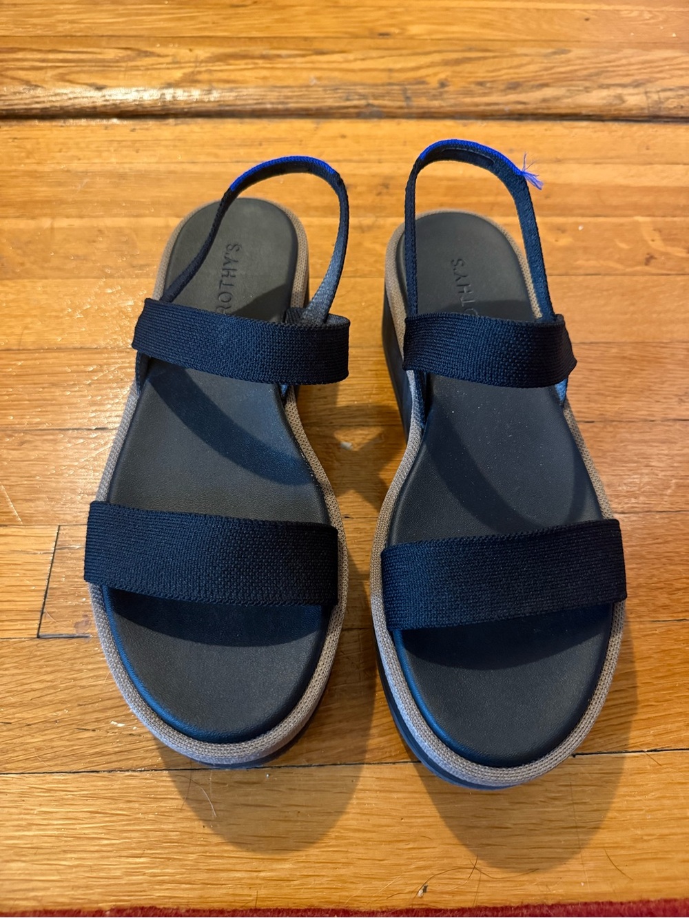 Rothy's Black and Gray Women's Slingback Sandals